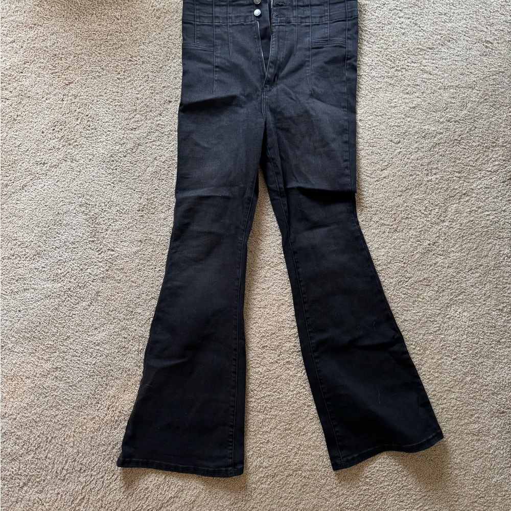 We The Free High-Waist Black Flared Jeans Free People